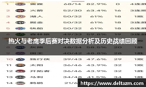 热火与老鹰季后赛对决数据分析及历史战绩回顾